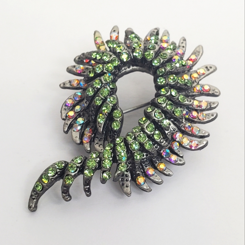 Spiral Rhinestone Brooch - Picture 2 of 8